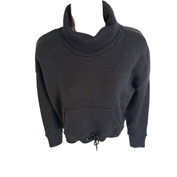 Sweaty Betty Restful Boucle Sweatshirt Size XS Black Waffle Knit NWT $ 64 Oversi - Picture 8 of 10